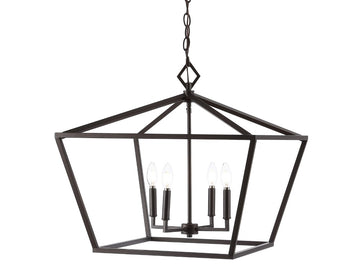 Gatsby 23" Adjustable Iron Rustic Glam LED Pendant - JONATHAN Y